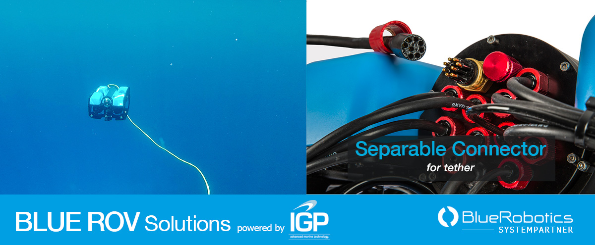 Separable connector for tether by BLUE ROV Solutions
